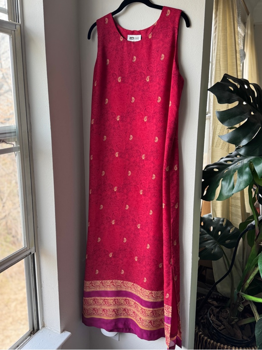 I.N. Studio Red Sleeveless Paisley Dress